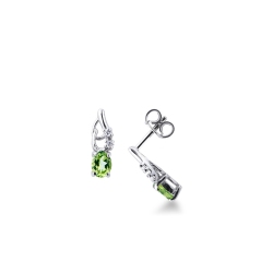 Fancy earrings with oval peridots and diamonds
