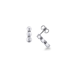 White gold 18k earrings with bezel diamonds 