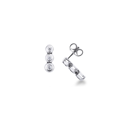 White gold 18k earrings with bezel diamonds 