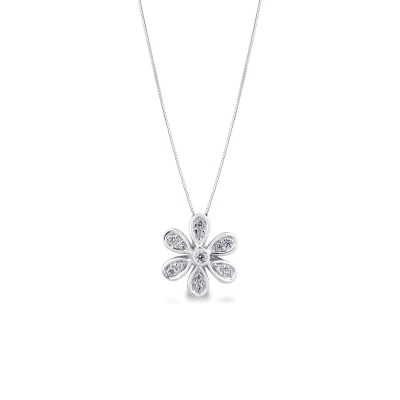 Flower pendant with 7 diamonds 