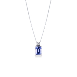 18k white gold pendant with tanzanite and diamonds 