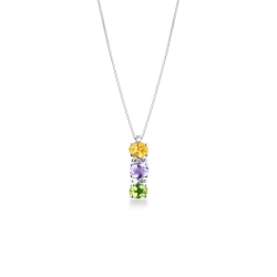 Collana con Ametista, Diamanti e Pietre Colorate Rainbow
