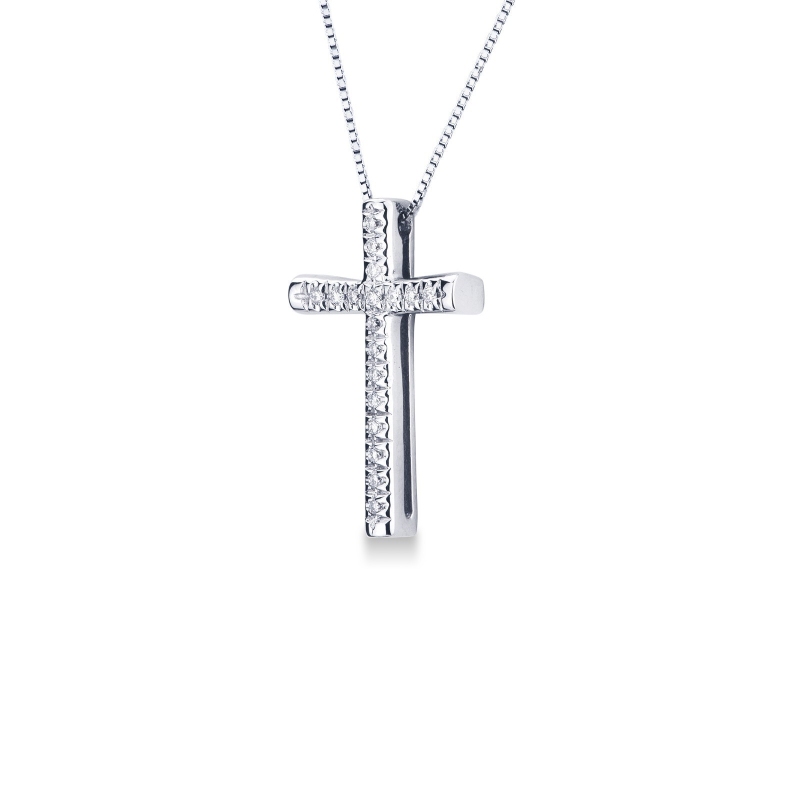 White gold 18k pendant with a diamonds cross