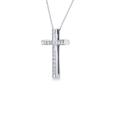 White gold 18k pendant with a diamonds cross