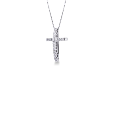 Cross pendant in 18k white gold