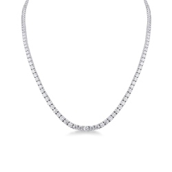Gradueted tennis necklace in white gold 18k with diamonds