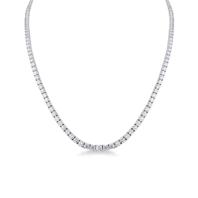 Gradueted tennis necklace in white gold 18k with diamonds