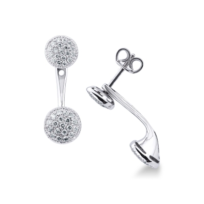 White gold 18k earrings with diamonds pavé