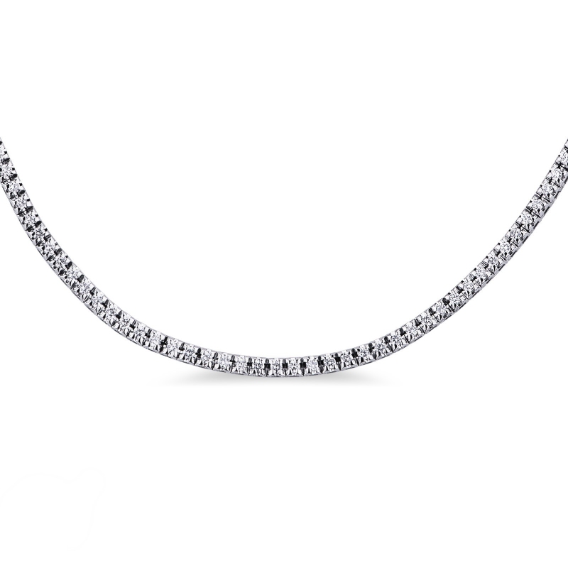 Diamond Tennis Necklace, 18k White gold