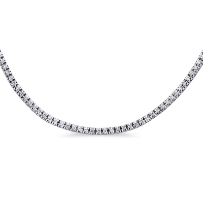 Diamond Tennis Necklace, 18k White gold