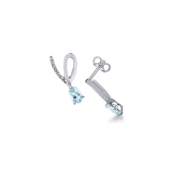 White gold 18k earrings with aquamarines and diamonds 