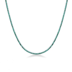 18k white gold tennis necklace with emeralds