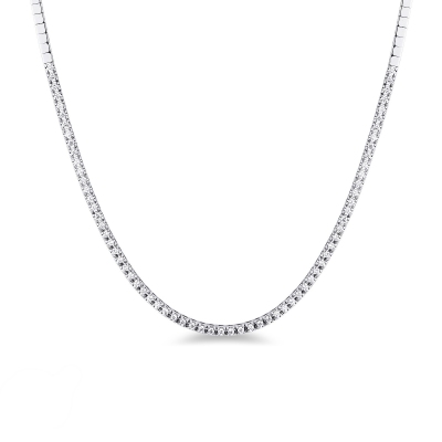  tennis chain in 18k white gold with round cut diamonds