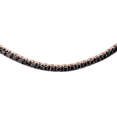 18k rose gold tennis necklace with black diamonds