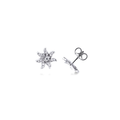 Sun earrings in 18k white gold with diamonds