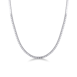 Diamond tennis necklace in 18k white gold
