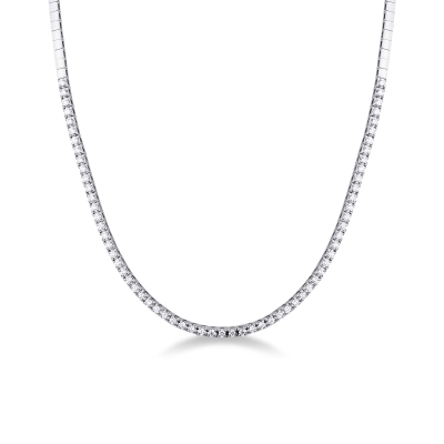 Diamond tennis necklace in 18k white gold