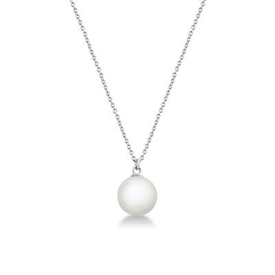 18k white gold necklace with pearl
