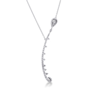 18k white gold necklace with pendant with diamonds