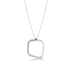 Fancy square pendant with diamonds