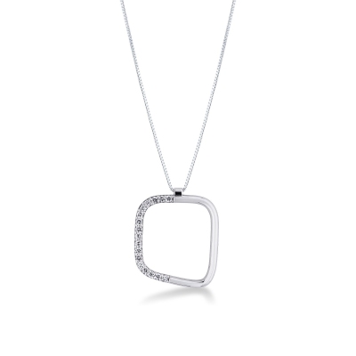Fancy square pendant with diamonds