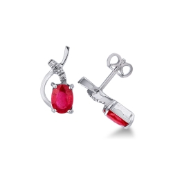 White gold 18k earrings with rubies and diamonds 