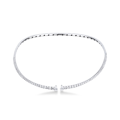 Girocollo choker in oro bianco 18k con diamanti