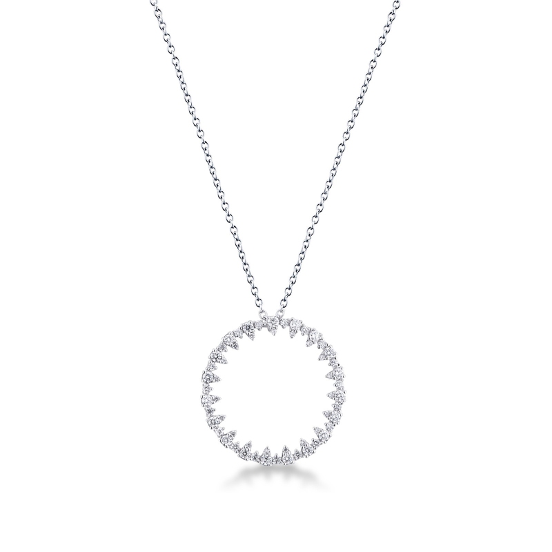 Fancy circle pendant with diamonds