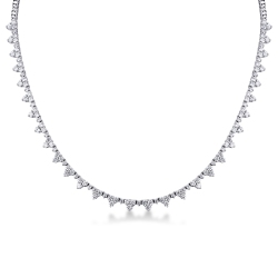 Fancy tennis necklace with diamonds