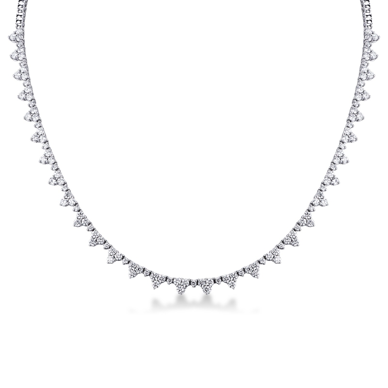 Fancy tennis necklace with diamonds