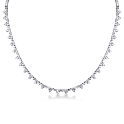 Fancy tennis necklace with diamonds