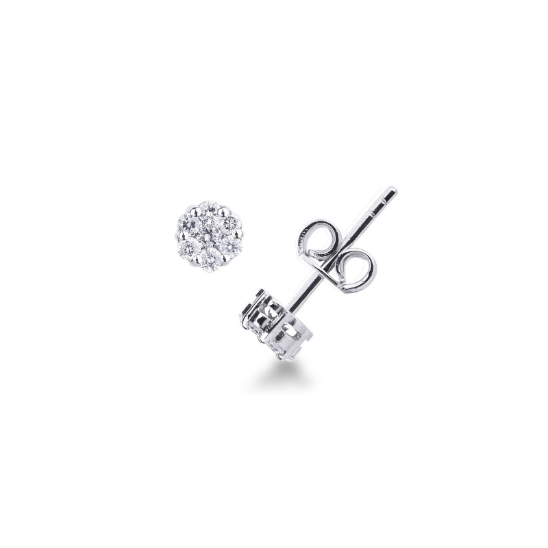 Orecchini Carissima A V Con Zirconi Cubici – Oro Giallo E Bianco 9 Ct, Design Italiano, Eleganti, Regalo In Confezione Lusso