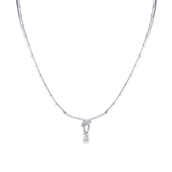 18k white gold semirigid necklace with diamonds