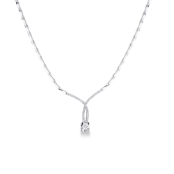 Fancy semirigid necklace with diamonds 