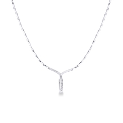 Fancy semirigid necklace with diamonds