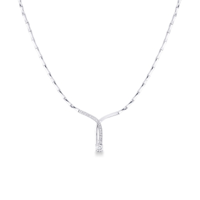 Fancy semirigid necklace with diamonds
