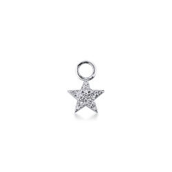 Charm stella in oro bianco 750 con diamanti
