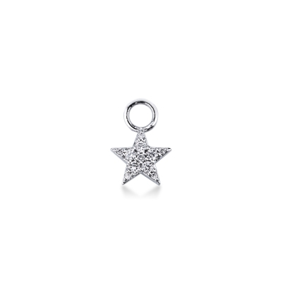 Charm stella in oro bianco 750 con diamanti