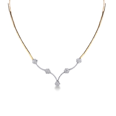 Fancy Semirigid necklace with diamonds 
