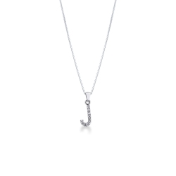 Letter J pendant with diamonds 
