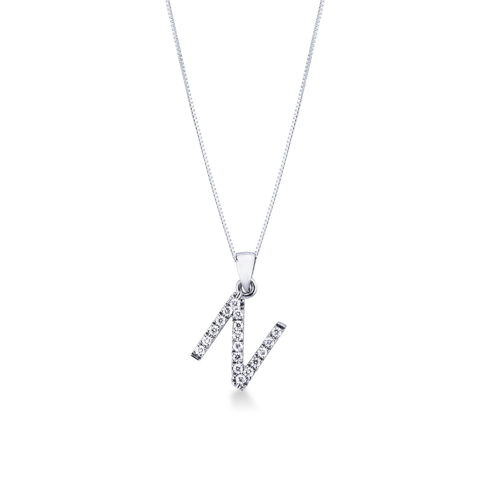 Collana Con Iniziale N Placcata Oro – Donna – Ciondolo Lettera N – Elegante E Antiossidante