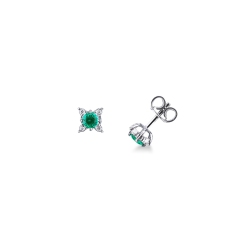 Emerald and diamond earrings