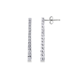 Drop tennis earrings with white diamonds