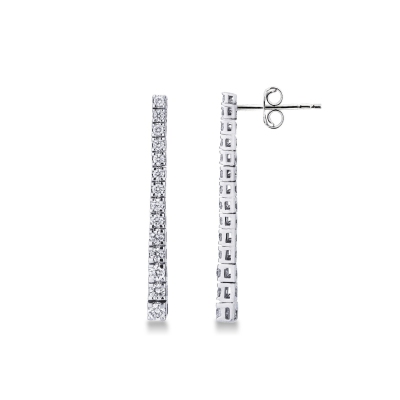 Drop tennis earrings with white diamonds