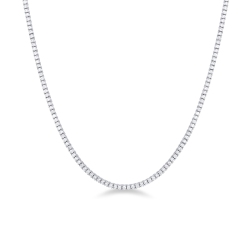 Tennis necklace in white gold 18k with diamonds