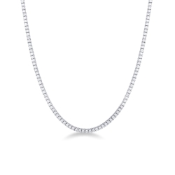 18k white gold tennis necklace with diamonds