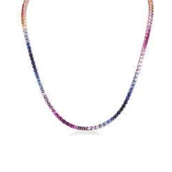 Collana Tennis con Zaffiro Rainbow Donna Uomo