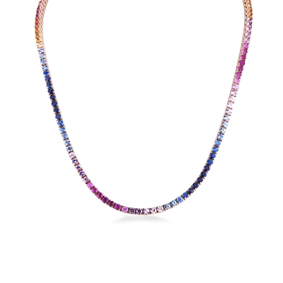 Collana Tennis con Zaffiro Rainbow Donna Uomo