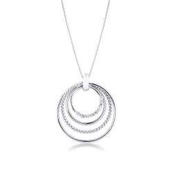 Fancy circles pendant in 18k white gold