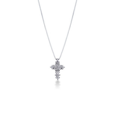 Cross pendant with round  cut diamonds